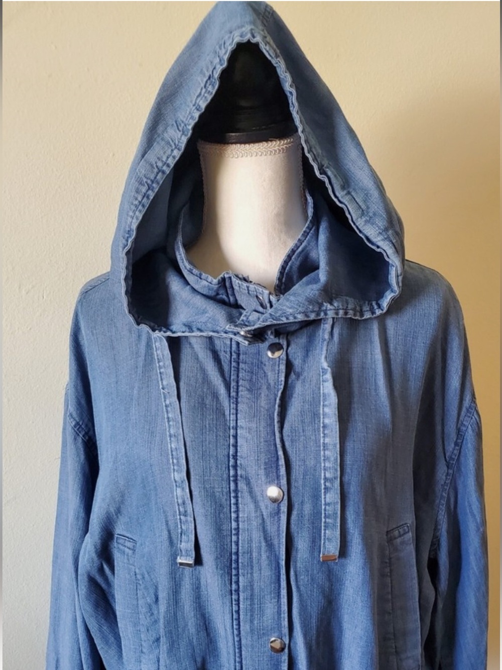 Catherine Malandrino Light Blue Hooded Denim Jacket